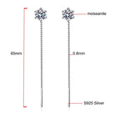 Colorful Moissanite Drop Earrings for Female S925 Sterling Silver Jewelry
