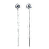Colorful Moissanite Drop Earrings for Female S925 Sterling Silver Jewelry