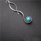 Vintage 925 Silver Earrings Turquoise Drop for Party Gift