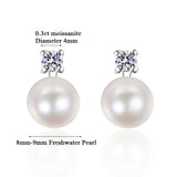 Vintage S925 Sterling Sliver Stud Earrings with Moissanite for Girls Party