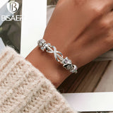 925 Silver Airplane Pendant Eiffel Tower Charm Bracelet Family Gift
