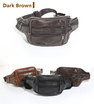 Leather Waist Packs Bag Phone Pouch Travel Waist Pack Wallet