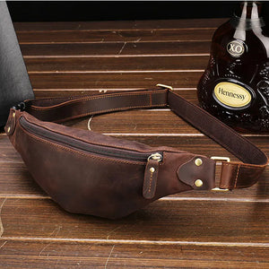 Leather Waist Packs Bag Phone Pouch Travel Waist Pack Wallet