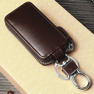 BISI GORO Car Key Bag Case Holder Leather Retro Cowhide Men Women