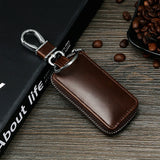 BISI GORO Car Key Bag Case Holder Leather Retro Cowhide Men Women