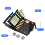 Men's Foldable Leather Wallet Large Capacity Buckle N4507