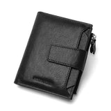 Men's Foldable Leather Wallet Large Capacity Buckle N4507