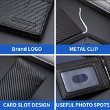 RFID Blocking Slim Carbon Fiber Men Wallet Money Clip Bifold High Male Purse