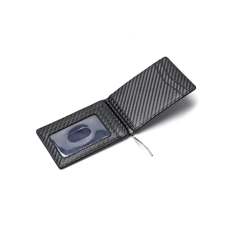 RFID Blocking Slim Carbon Fiber Men Wallet Money Clip Bifold High Male Purse