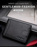 RFID Blocking Slim Carbon Fiber Men Wallet Money Clip Bifold High Male Purse
