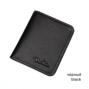 BISON DENIM men wallets leather mini pocket business casual purse