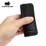 BISON DENIM men wallets leather mini pocket business casual purse