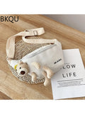 Women's Canvas Waist Bag Multifunctional Chest Bag