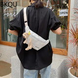 Women's Canvas Waist Bag Multifunctional Chest Bag