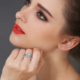 [BLACK AWN] 925 Sterling Silver Rings Engagement Bague Female Wedding Rings