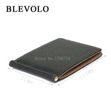 Men Short Skin Wallets Purses PU Leather Money Clips Solid Thin Wallet 4 Colors