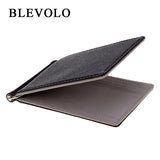 Men Short Skin Wallets Purses PU Leather Money Clips Solid Thin Wallet 4 Colors