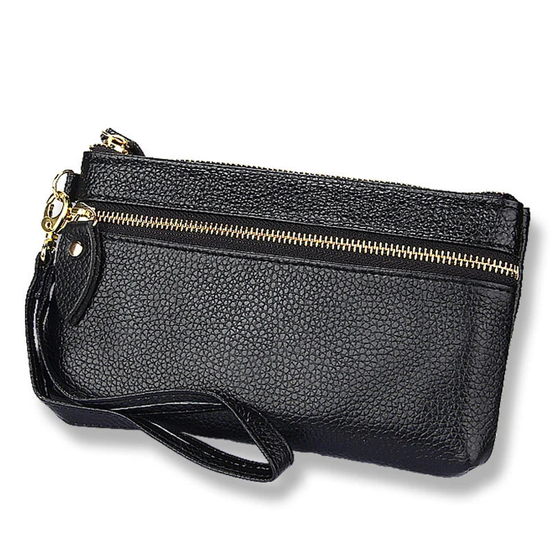 Women Leather Long Wallet Clutch Zipper Purse Soft