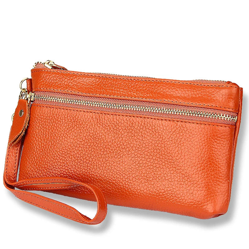 Women Leather Long Wallet Clutch Zipper Purse Soft