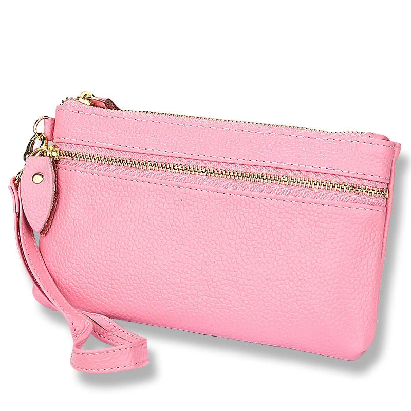 Women Leather Long Wallet Clutch Zipper Purse Soft