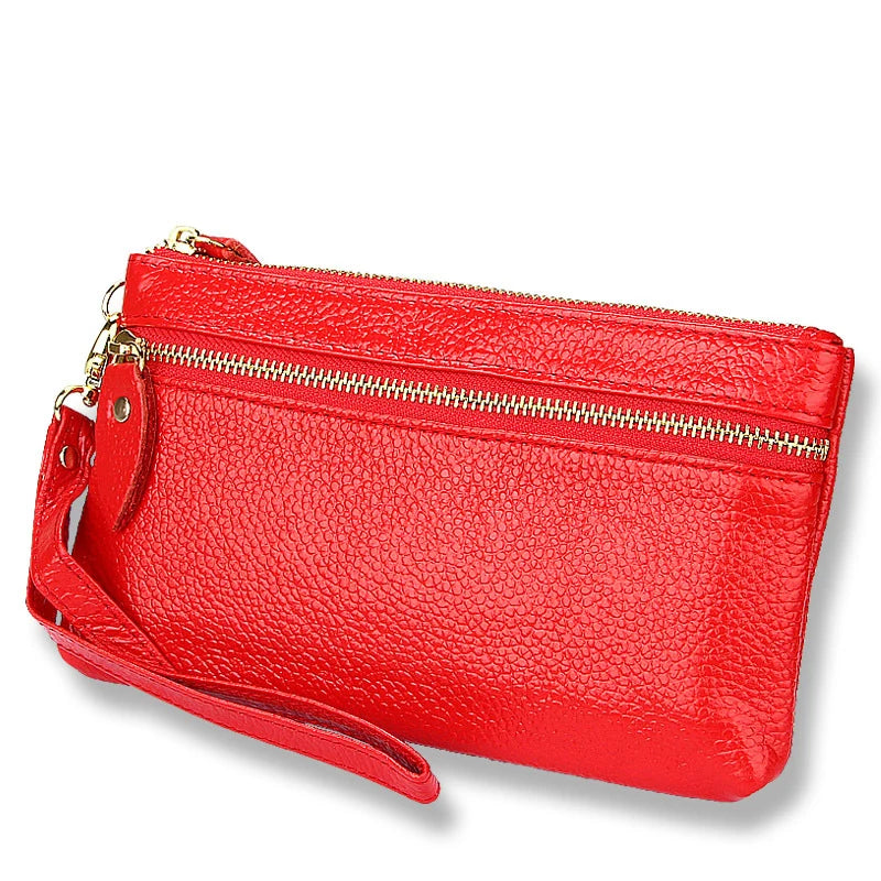 Women Leather Long Wallet Clutch Zipper Purse Soft