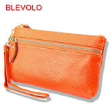 Women Leather Long Wallet Clutch Zipper Purse Soft