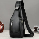 Waterproof Men's Sling Chest Bag USB Charge Shoulder Messenger