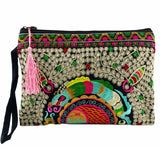 BOHO Double sided embroidery women wallet canvas lagre size purses