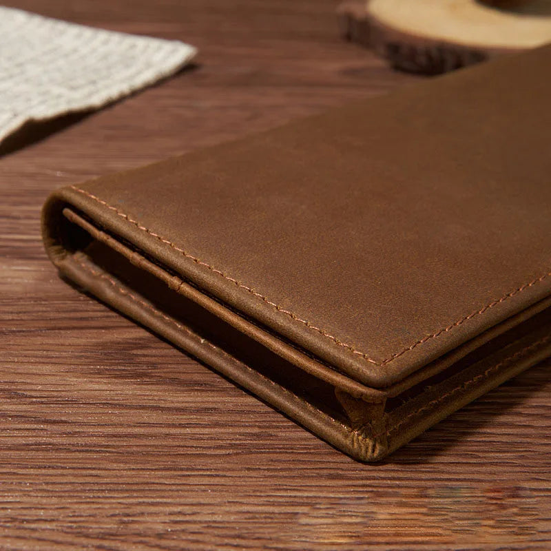 Cow Leather Wallet Men Long Vintage Men Wallets
