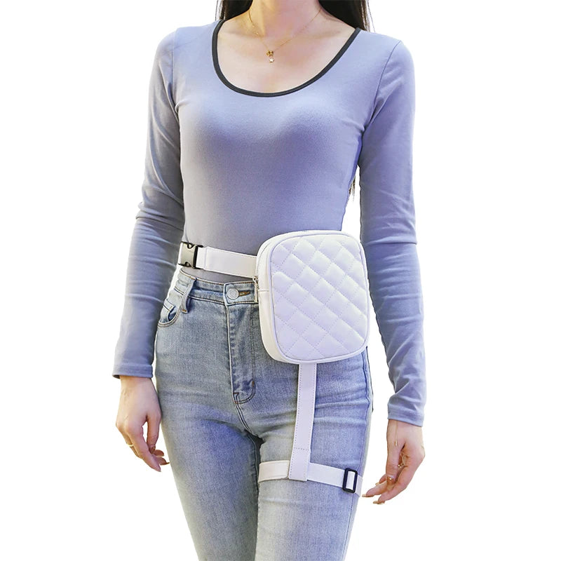 Stylish Women Waist Leg Belt Leather Fanny Pack