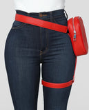 Stylish Women Waist Leg Belt Leather Fanny Pack