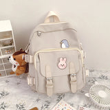 Nylon Multifunction Backpack For Women Solid Casual Ladies Bookbag