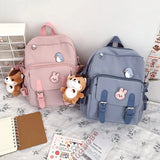 Nylon Multifunction Backpack For Women Solid Casual Ladies Bookbag