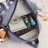 Nylon Multifunction Backpack For Women Solid Casual Ladies Bookbag