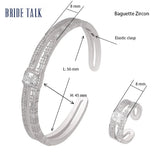 African Micro Paved Baguette CZ Bangle Ring Set