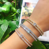African Micro Paved Baguette CZ Bangle Ring Set