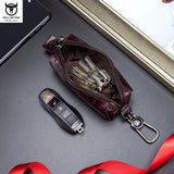Leather Car Key Holder Zipper Case Top Male Man Organizer
