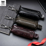 Leather Car Key Holder Zipper Case Top Male Man Organizer