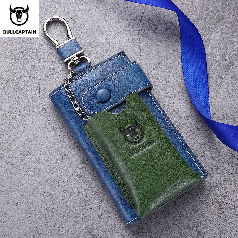 Leather Men's Key Case Housekeeper Holders Car Keychain Portable
