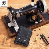 Men's Leather Wallet Vertical Folding Retro Top Layer Cowhide Zipper Purse