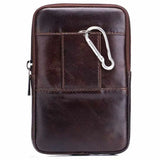 Men's Leather Belt Waist bag Fanny Pack Molle Small Money Phone Waist Pack