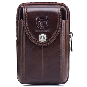 Men's Leather Belt Waist bag Fanny Pack Molle Small Money Phone Waist Pack