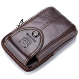 Men's Leather Belt Waist bag Fanny Pack Molle Small Money Phone Waist Pack