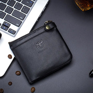 Men's RFID Zipper Wallet with Smart Buckle