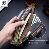 Men's RFID Zipper Wallet with Smart Buckle