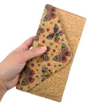 Butterfly Pattern Cork Purse for Women Vegan Long Purse