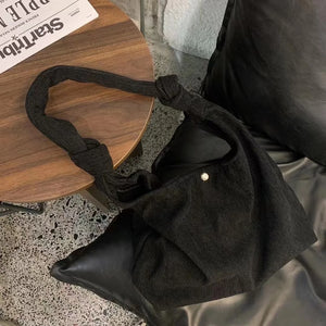 Corduroy Handbag Large Capacity Wallet Shopping Crossbody Bag