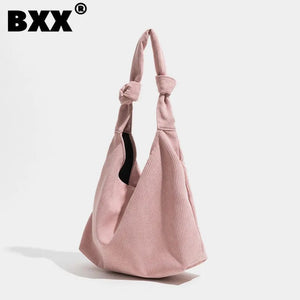 Corduroy Handbag Large Capacity Wallet Shopping Crossbody Bag