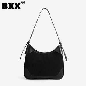 Retro Solid Shoulder Bag for Women Underarm High Temperament