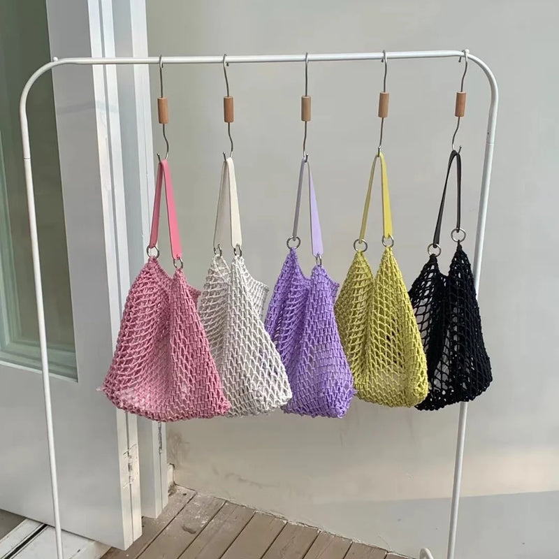 Hollow Out Knitting Shoulder Bag Large for Women Beach Holiday